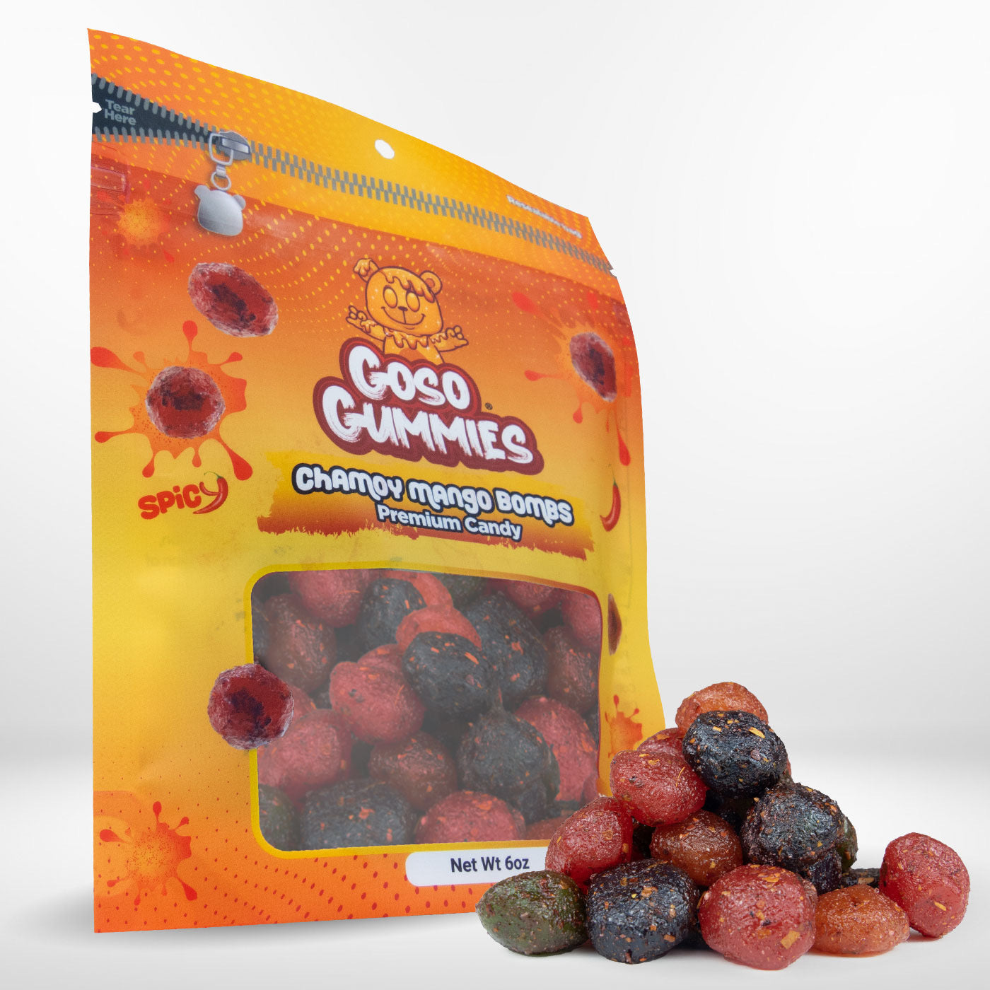 Goso Gummies Viral Chamoy Mango Bombs - 6oz Bag - Gushers Snack Candy