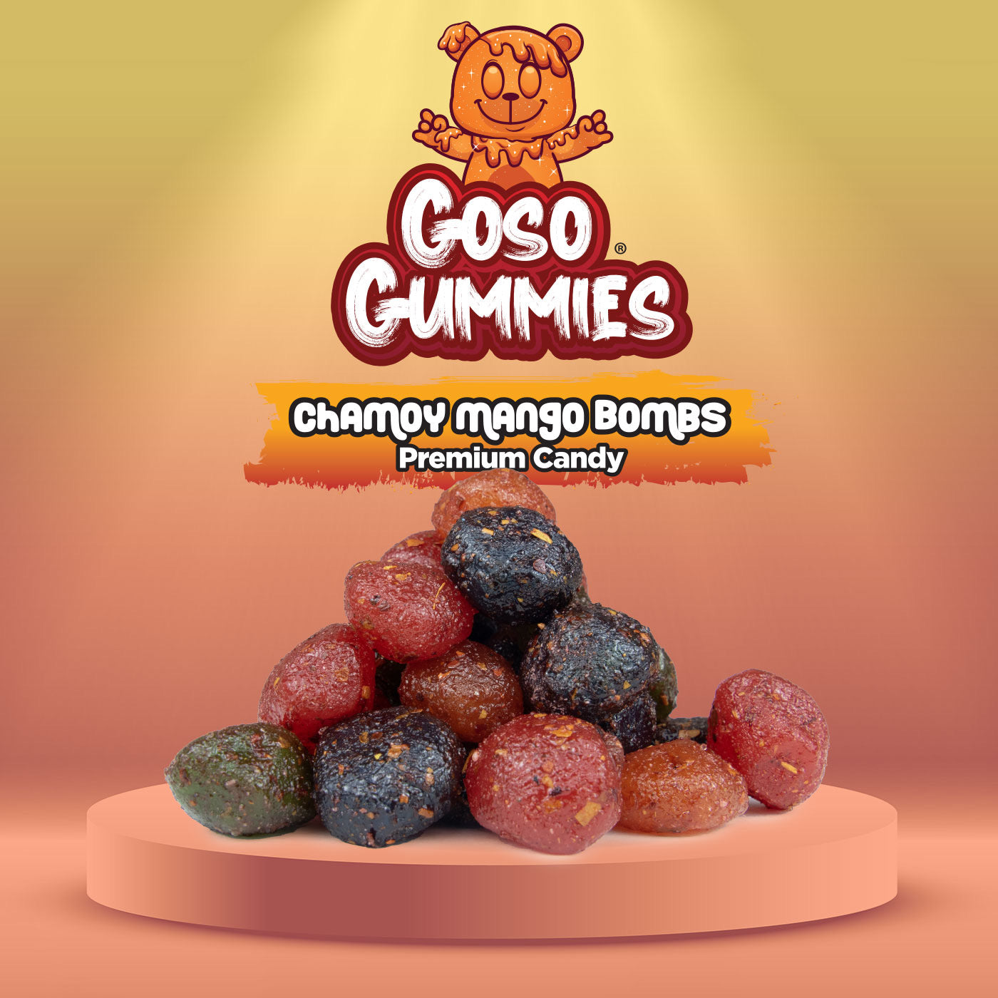 Goso Gummies Viral Chamoy Mango Bombs - 6oz Bag - Gushers Snack Candy