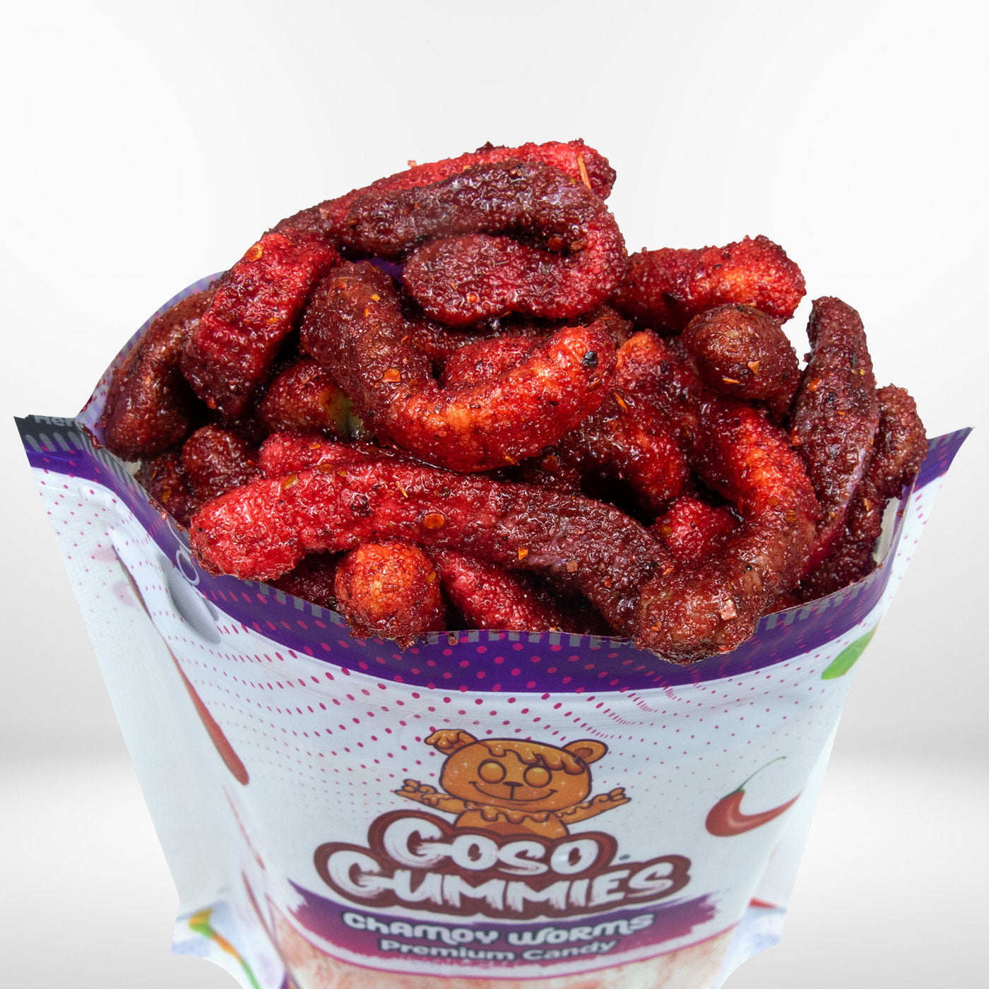 Goso Gummies Chamoy Gummy Worms - 8oz Bag - Sweet & Tangy Gummy Treats
