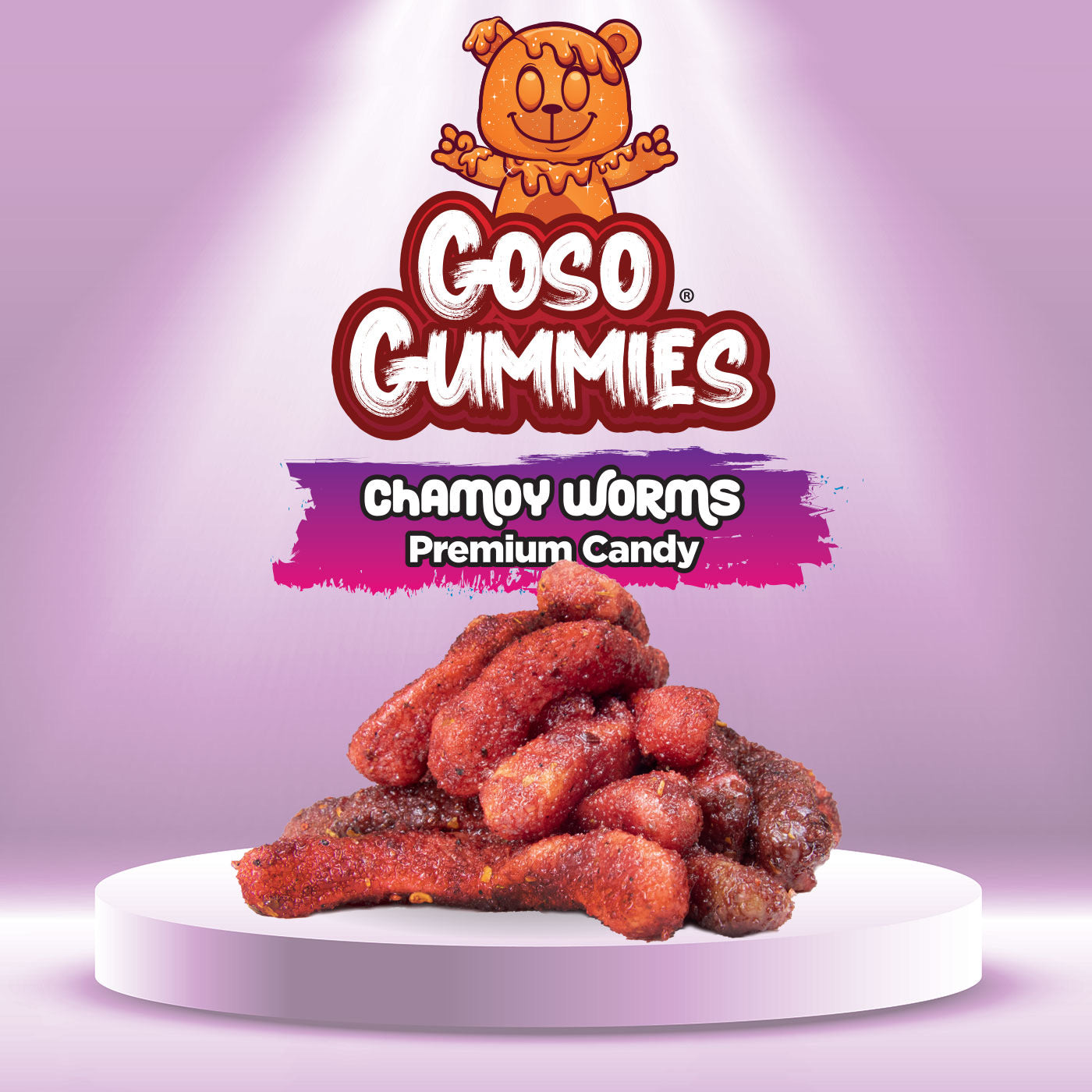 Goso Gummies Chamoy Gummy Worms - 8oz Bag - Sweet & Tangy Gummy Treats