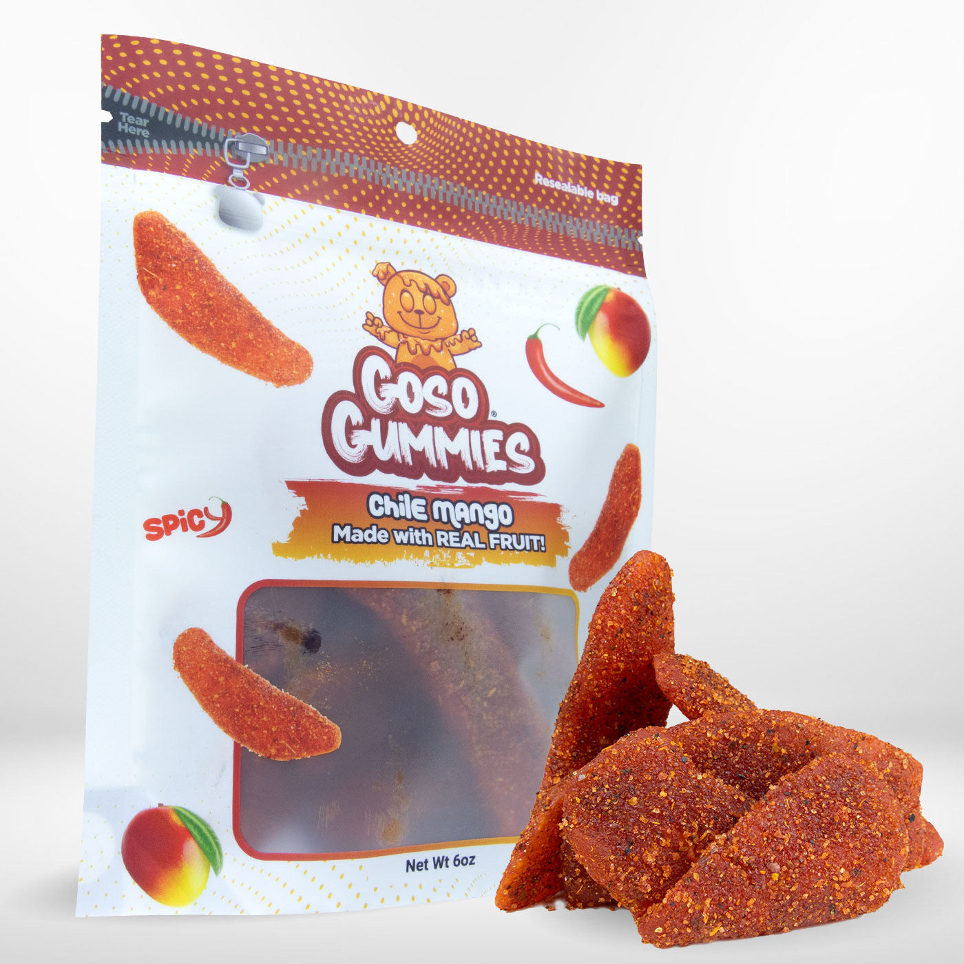 Goso Gummies Chile Mango Dried Fruit - 6oz Bag - Made with Real Dry Fruit