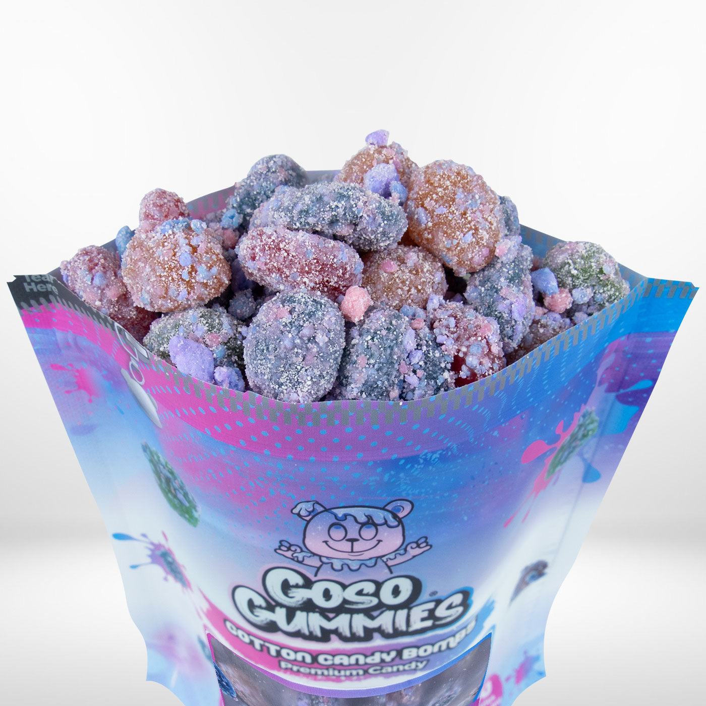Goso Gummies Cotton Candy Viral Gusher Bombs - 6oz Bag - Sweet Snack