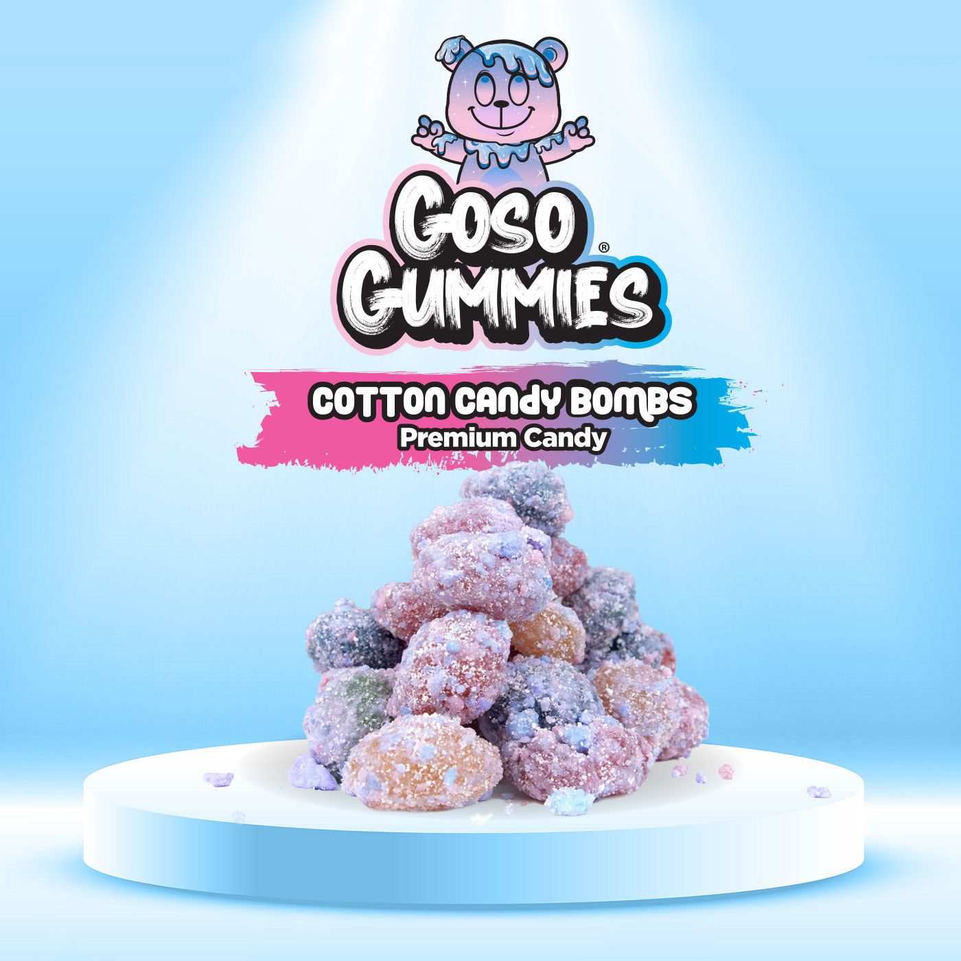 Goso Gummies Cotton Candy Viral Gusher Bombs - 6oz Bag - Sweet Snack
