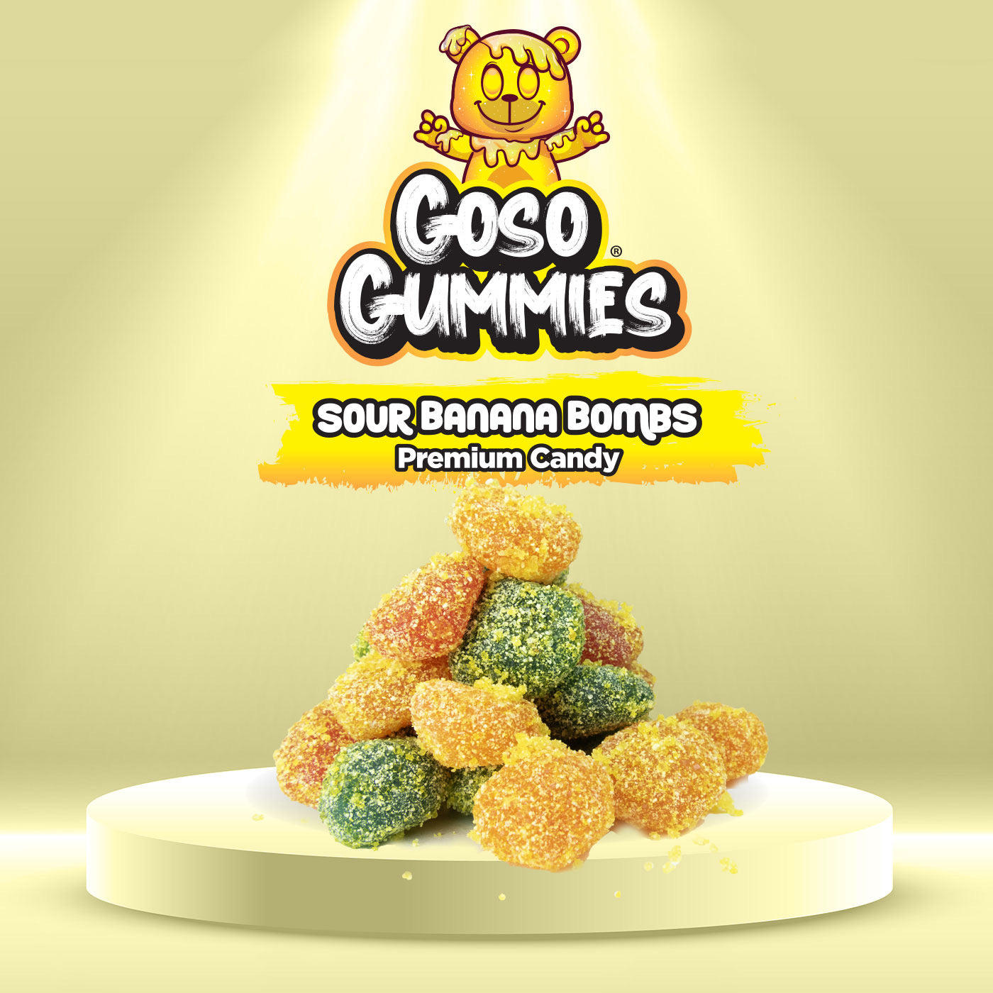 Goso Gummies Viral Sour Banana Bombs - 6oz Bag - Gushers Snack Candy