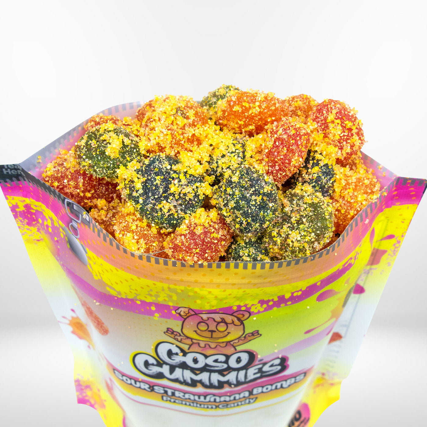 Goso Gummies Viral Sour Strawberry Banana Bombs - 6oz Bag - Gushers Snack Candy