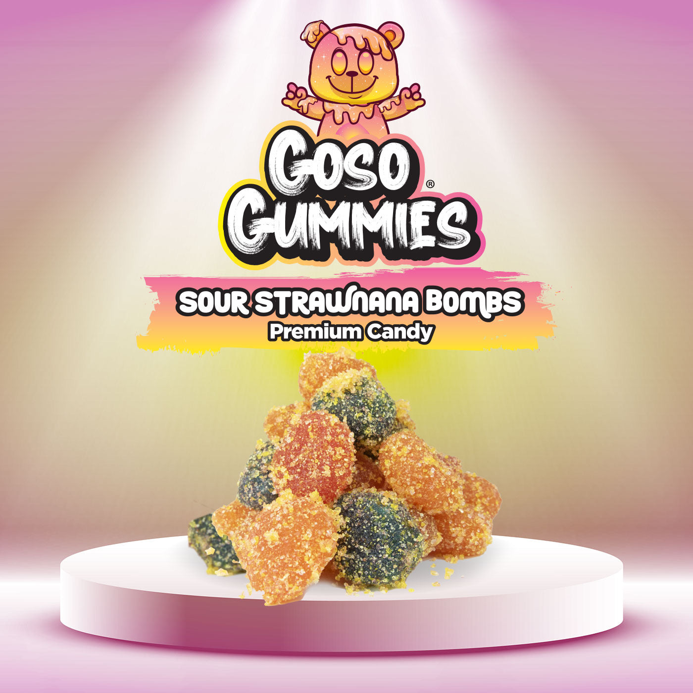 Goso Gummies Viral Sour Strawberry Banana Bombs - 6oz Bag - Gushers Snack Candy