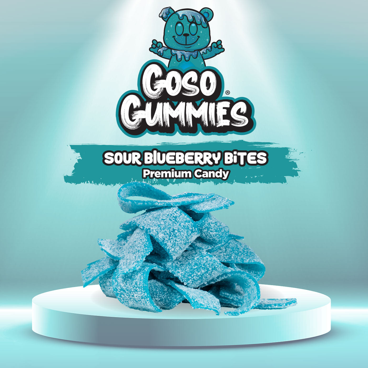 Goso Gummies - Sour Candy Bites Variety Pack – 5 Flavors - Mango, Strawberry, Watermelon, Rainbow, Blueberry - Extreme Sour Strips & Fruity Bites Sampler - Viral Candy