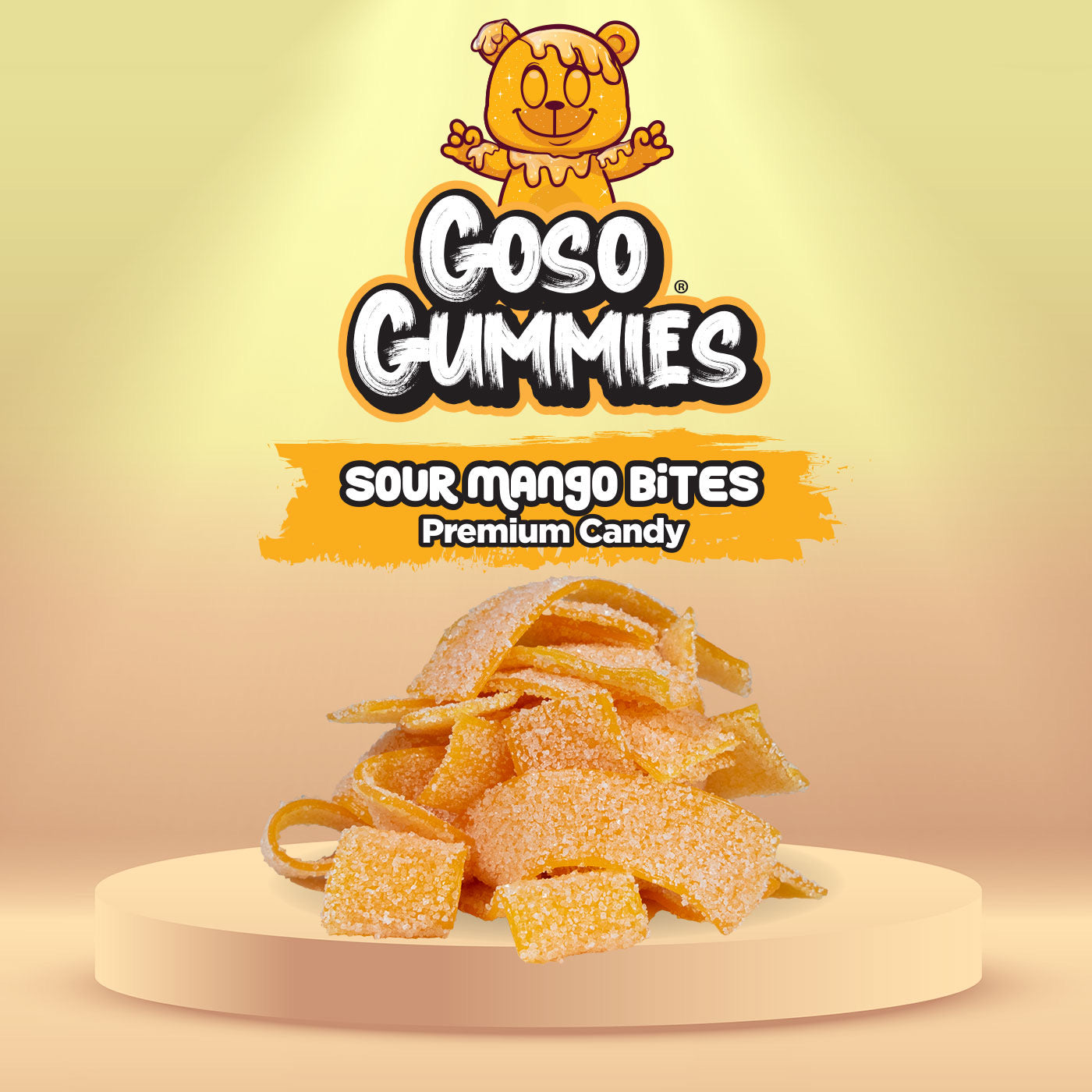 Goso Gummies - Sour Candy Bites Variety Pack – 5 Flavors - Mango, Strawberry, Watermelon, Rainbow, Blueberry - Extreme Sour Strips & Fruity Bites Sampler - Viral Candy