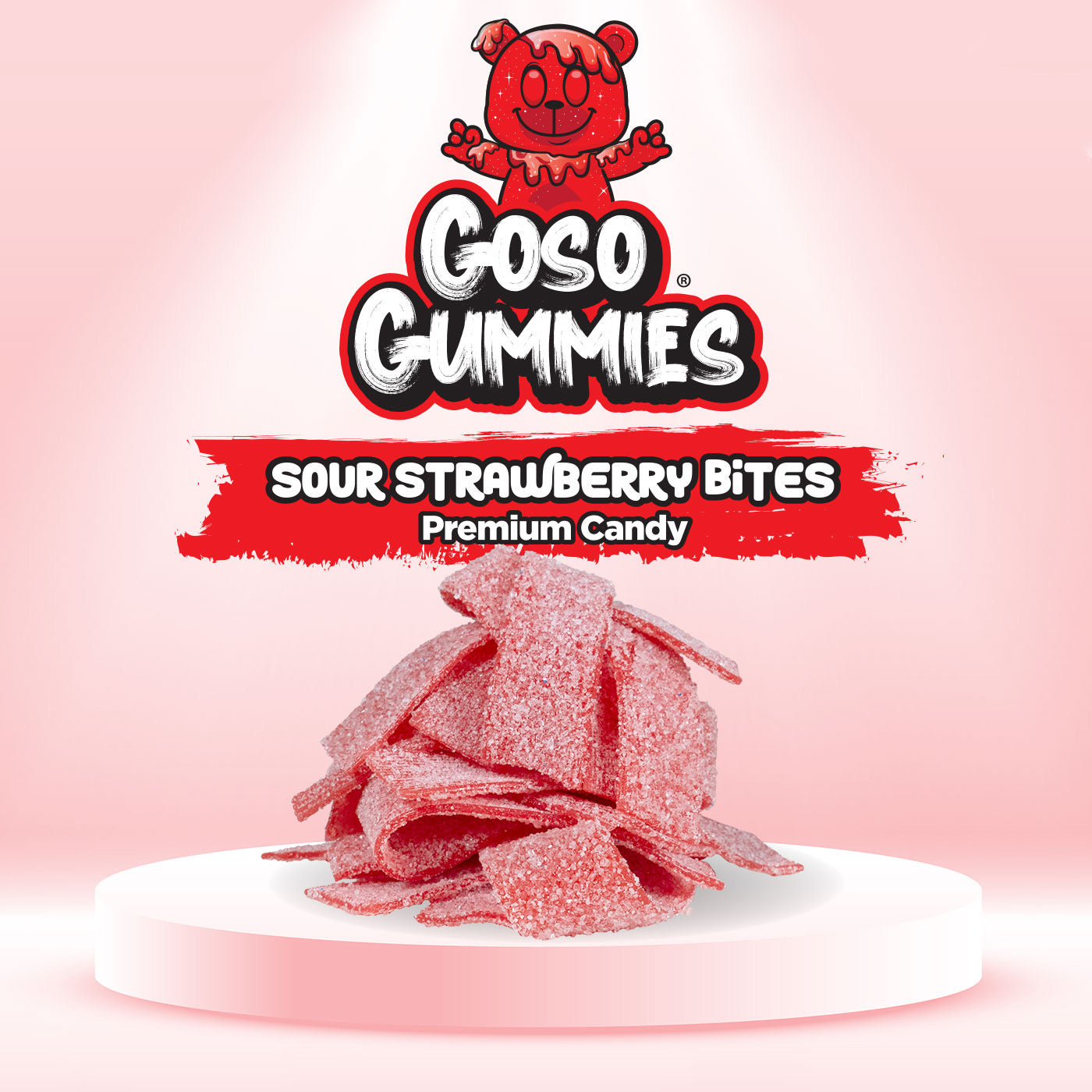 Goso Gummies - Sour Candy Bites Variety Pack – 5 Flavors - Mango, Strawberry, Watermelon, Rainbow, Blueberry - Extreme Sour Strips & Fruity Bites Sampler - Viral Candy