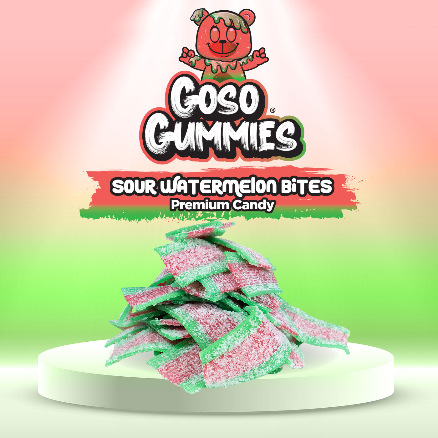 Goso Gummies - Sour Candy Bites Variety Pack – 5 Flavors - Mango, Strawberry, Watermelon, Rainbow, Blueberry - Extreme Sour Strips & Fruity Bites Sampler - Viral Candy