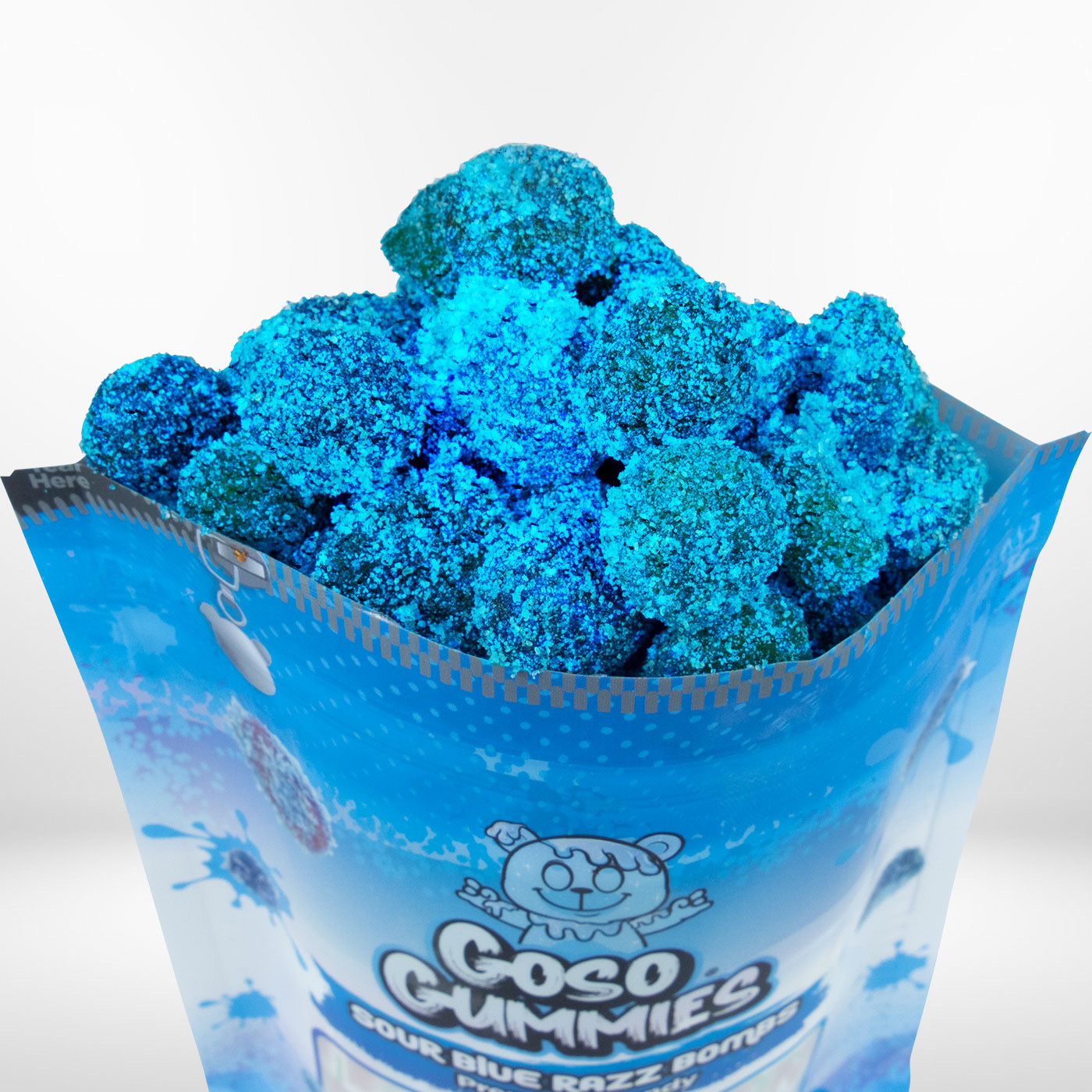 Goso Gummies Sour Blue Razz Viral Gusher Bombs 6oz Candy - Fruit Snack