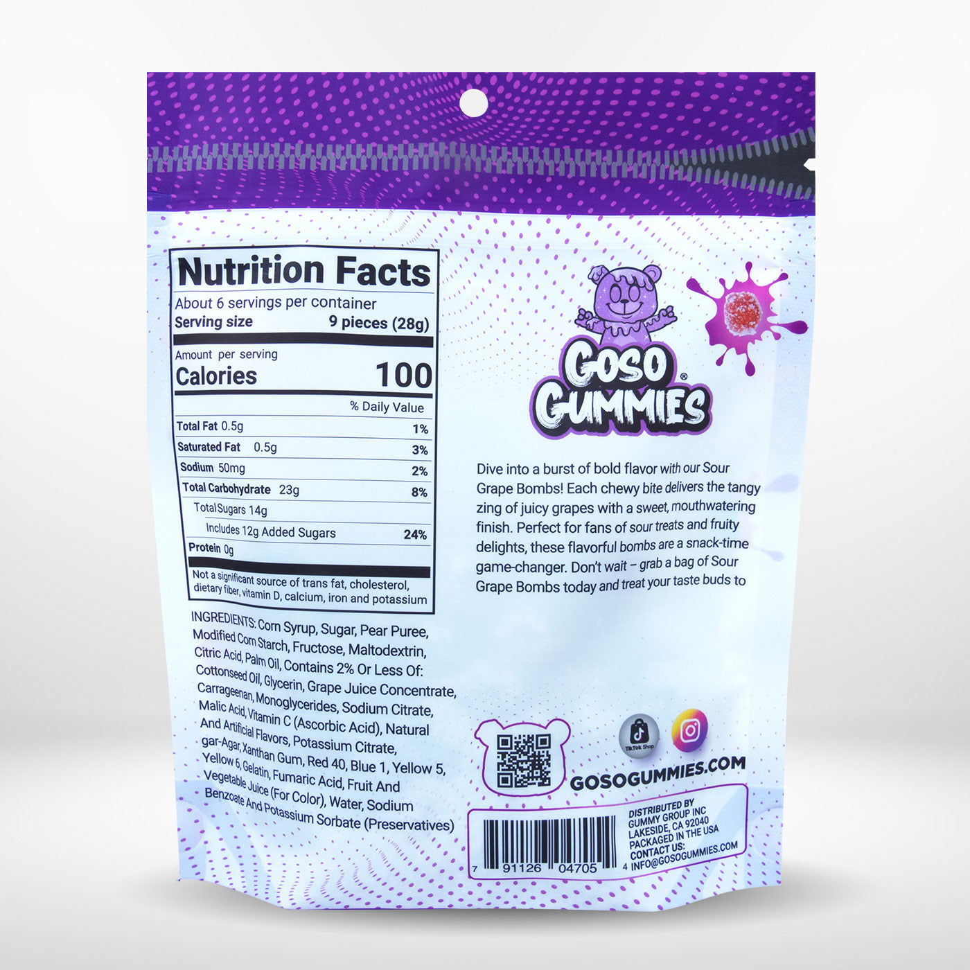Goso Gummies Sour Grape Viral Gusher Bombs - 6oz Bag - Viral Candy