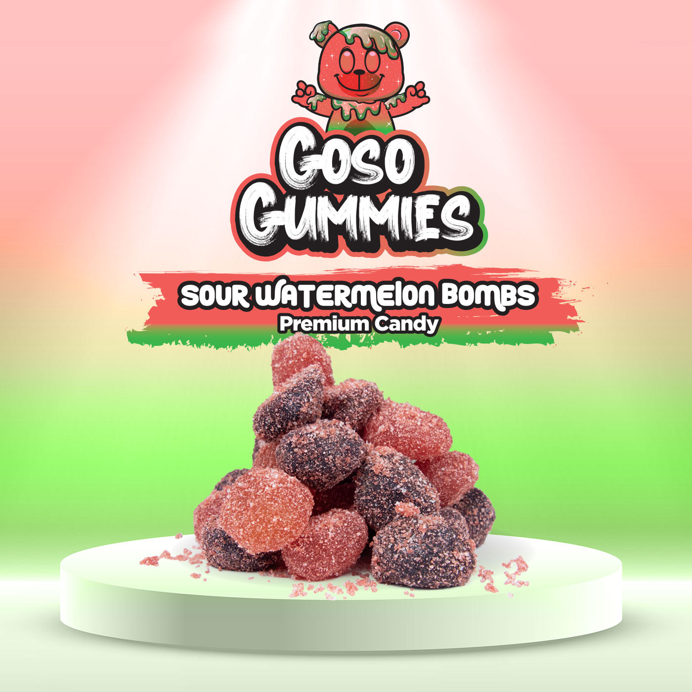 Goso Gummies Sour Watermelon Viral Gusher Bombs - 6oz Bag - Ultimate Sour Candy Fruity Explosion