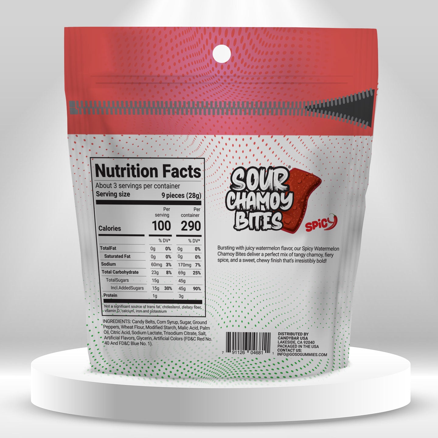 Sour Chamoy Bites - Watermelon Flavor - 3oz Bag