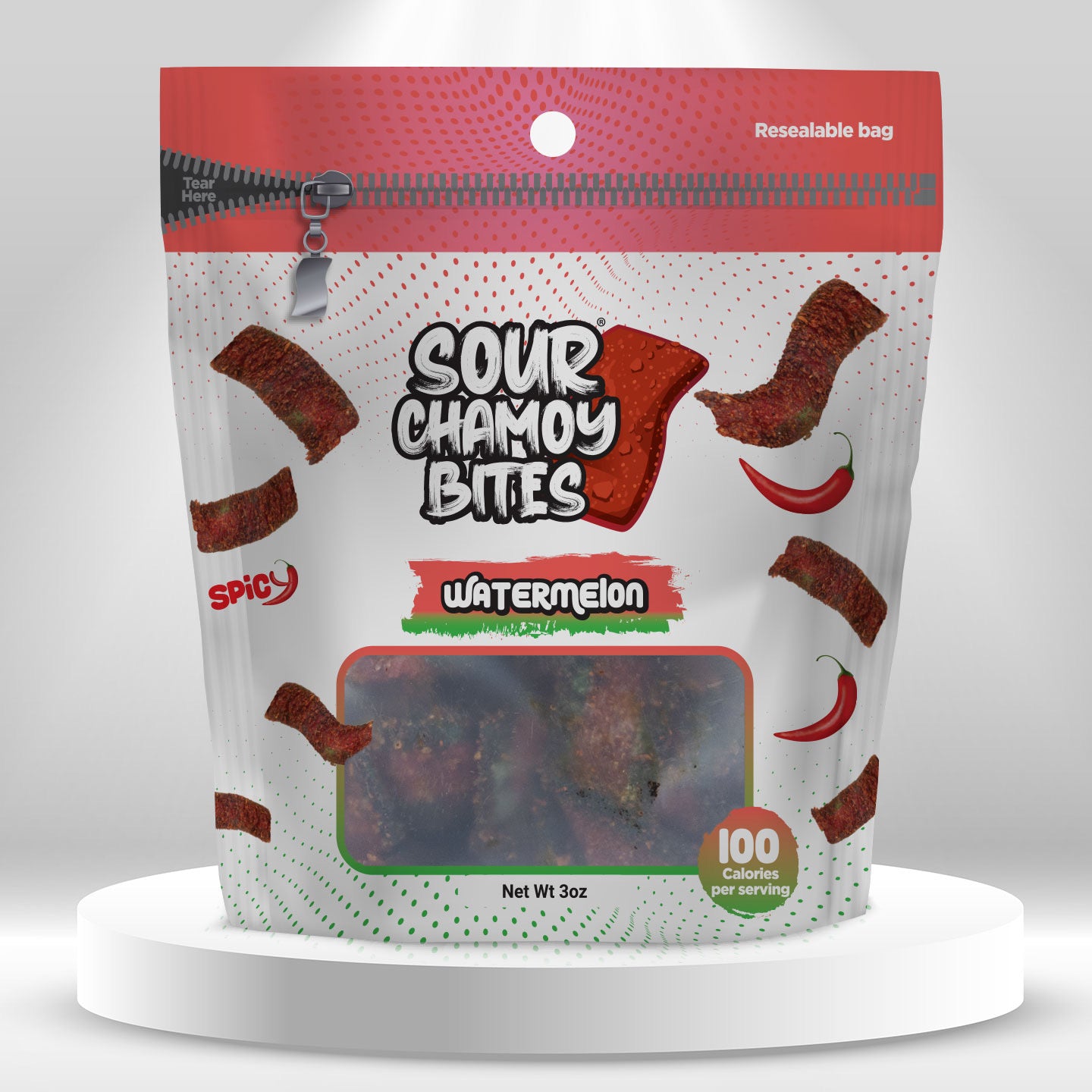 Sour Chamoy Bites - Watermelon Flavor - 3oz Bag