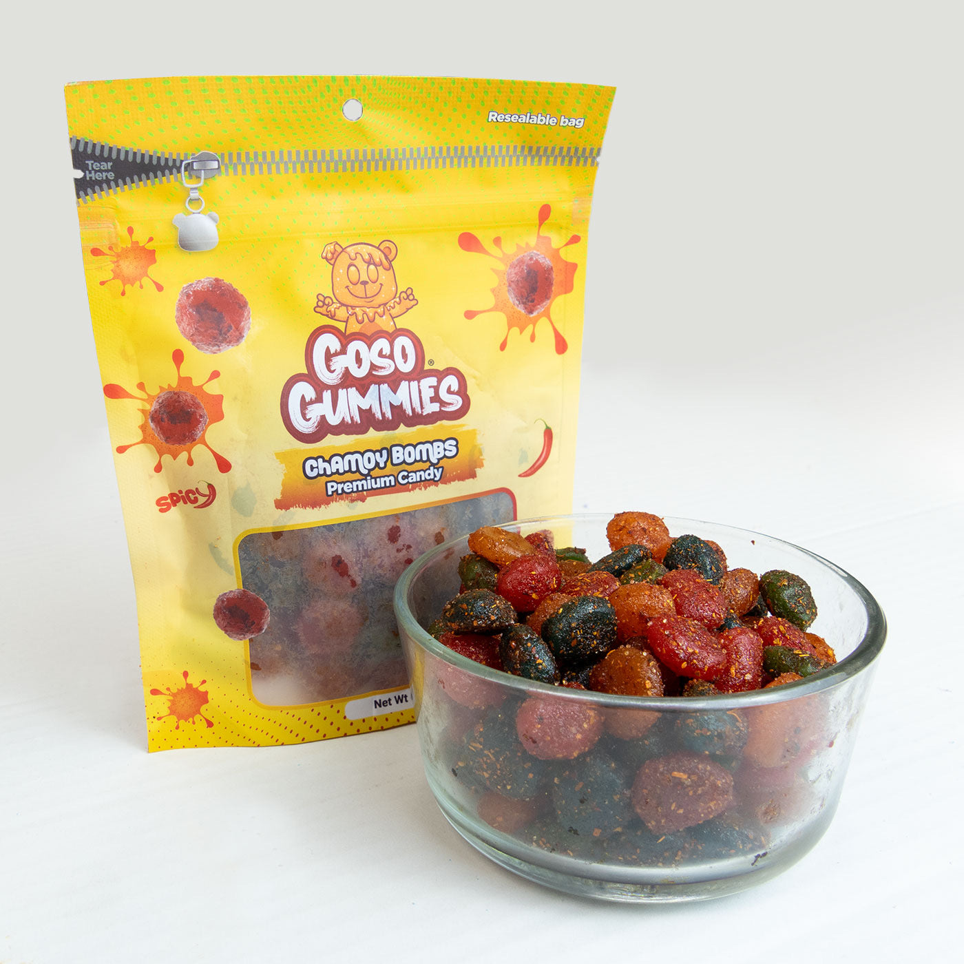 Goso Gummies Spicy Chamoy Viral Gusher Bombs - 6 Ounce Bag - Candy Snack