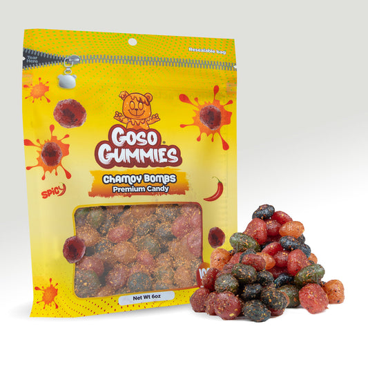 Goso Gummies Spicy Chamoy Viral Gusher Bombs - 6 Ounce Bag - Candy Snack
