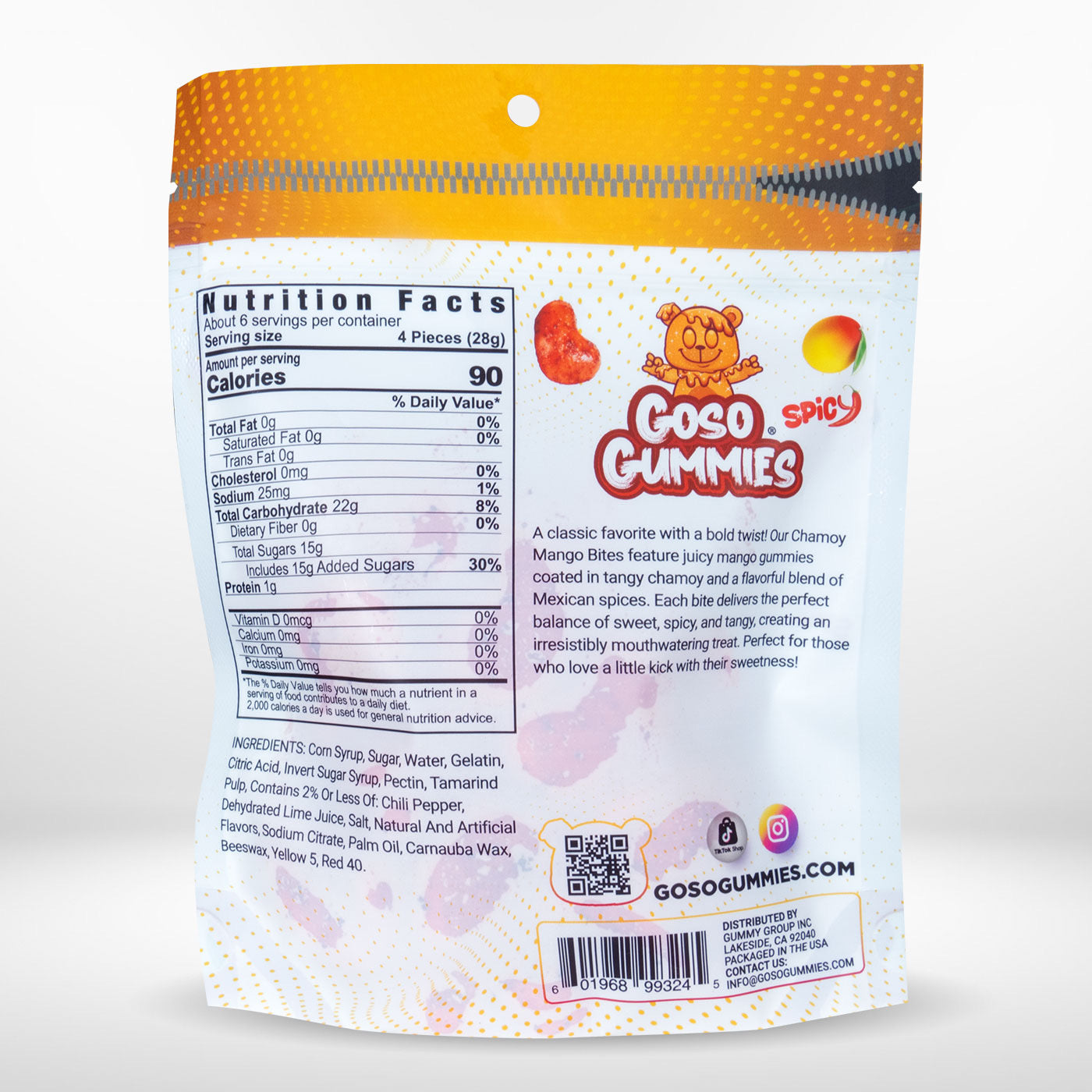 Goso Gummies Chamoy Mango Bites – 6oz Bag | Sweet & Spicy Candy