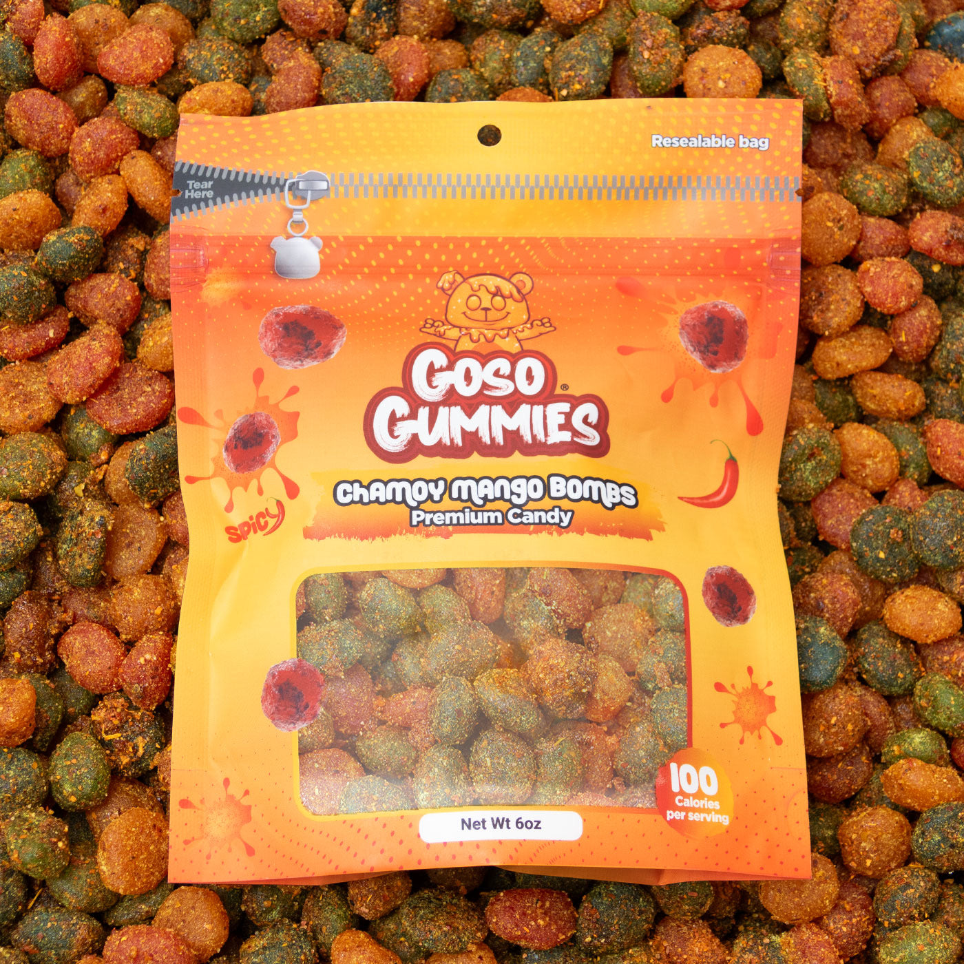 Goso Gummies Viral Chamoy Mango Gusher Bombs - 6oz Bag - Gushers Snack Candy