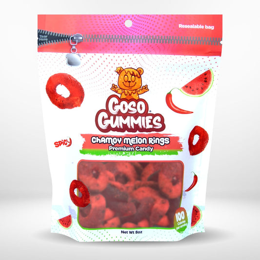 Goso Gummies Chamoy Viral Melon Rings 8oz - Candy Snack Fruit Sweet