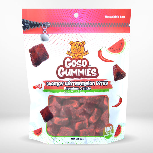 Goso Gummies Chamoy Watermelon Bites 8oz - Juicy Chewy Candy Fruit Snack