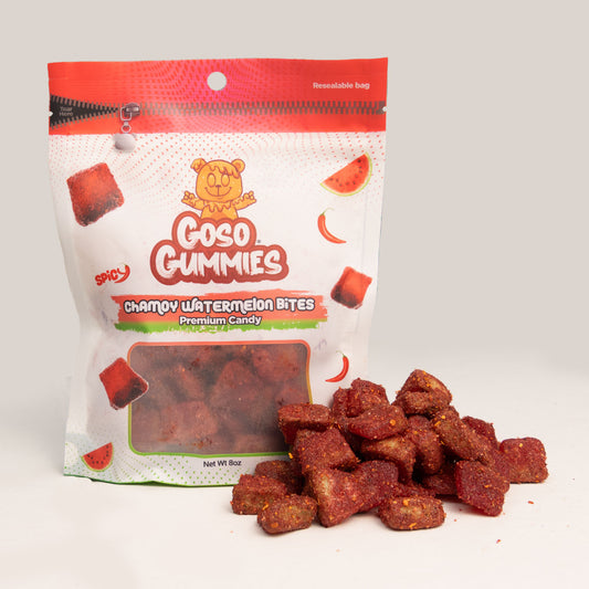 Goso Gummies Chamoy Watermelon Bites 8oz - Juicy Chewy Candy Fruit Snack
