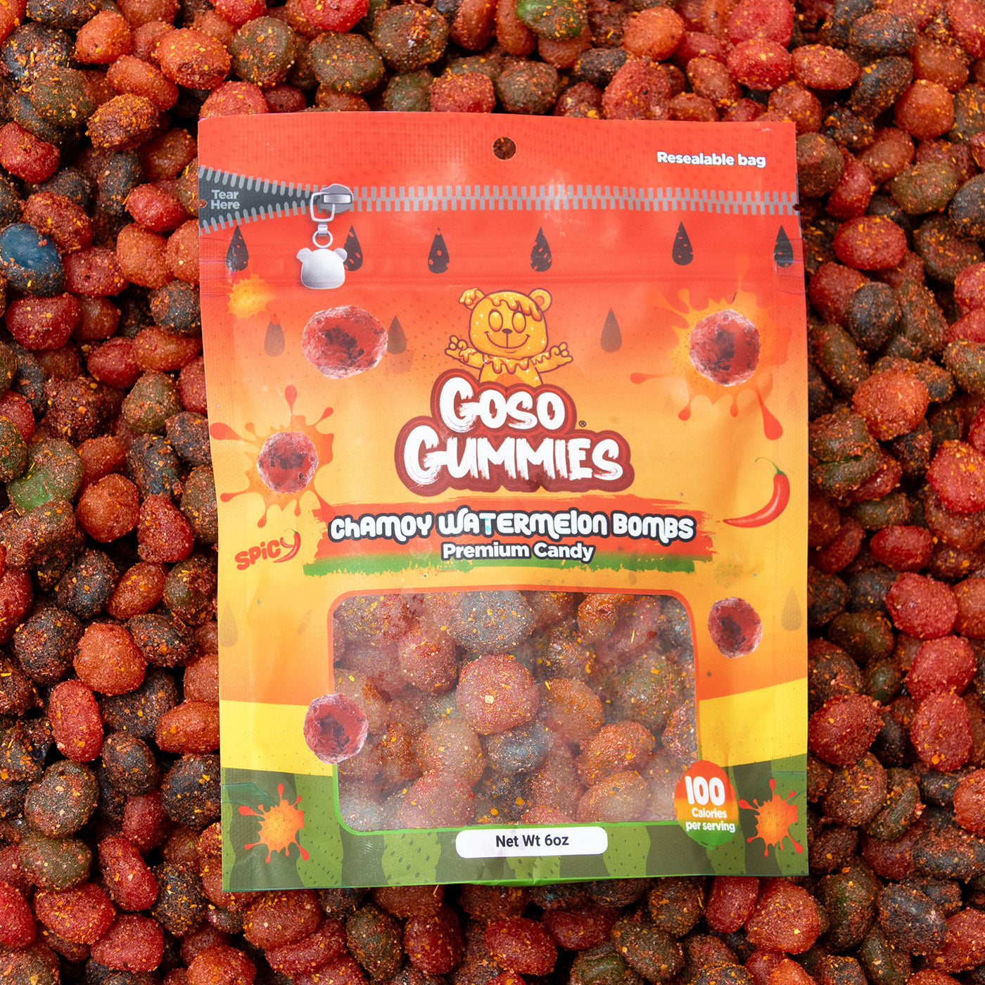 Goso Gummies Viral Chamoy Watermelon Gusher Bombs - 6oz Bag - Gushers Snack Candy