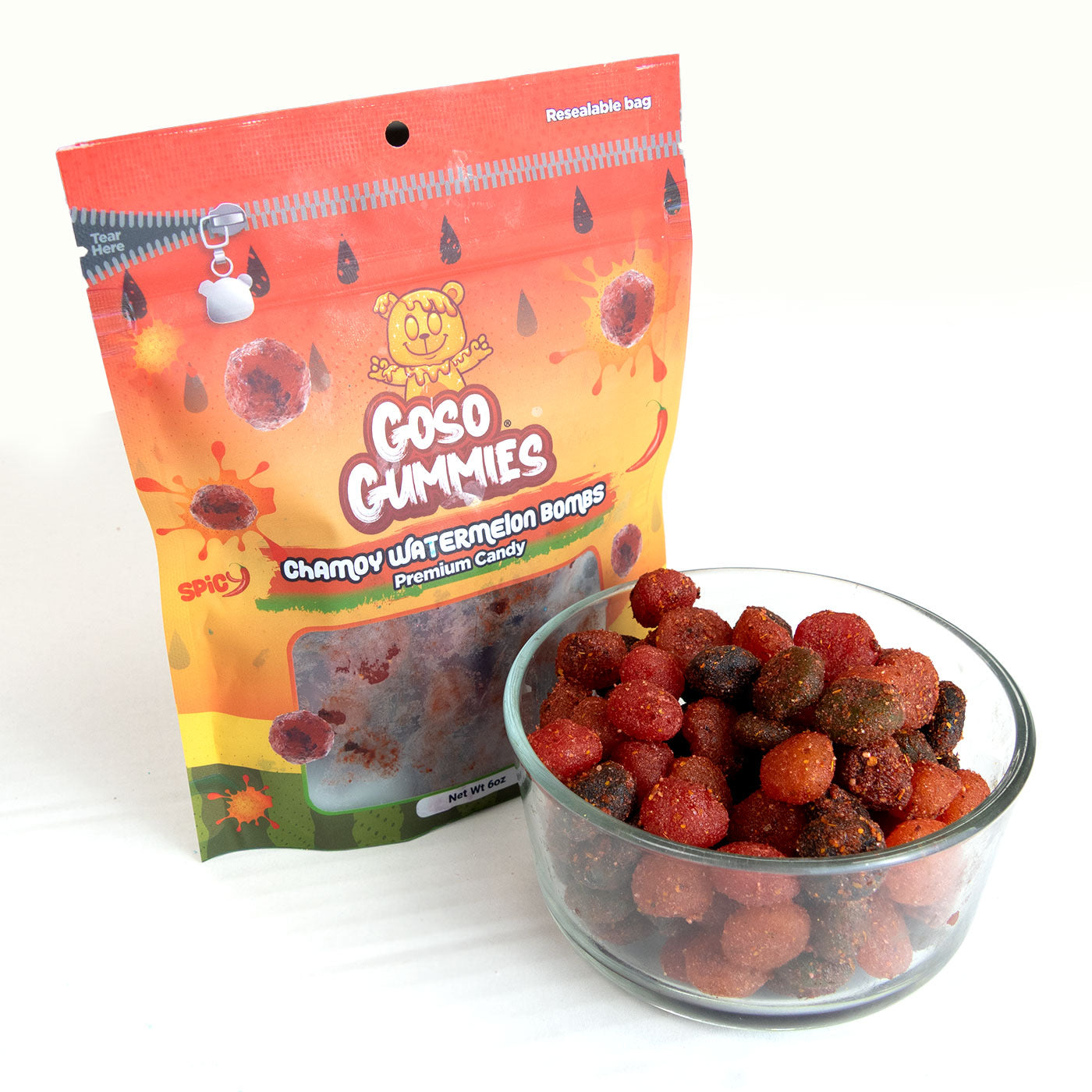 Goso Gummies Viral Chamoy Watermelon Gusher Bombs - 6oz Bag - Gushers Snack Candy