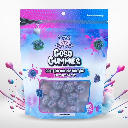 Goso Gummies Cotton Candy Viral Gusher Bombs - 6oz Bag - Sweet Snack