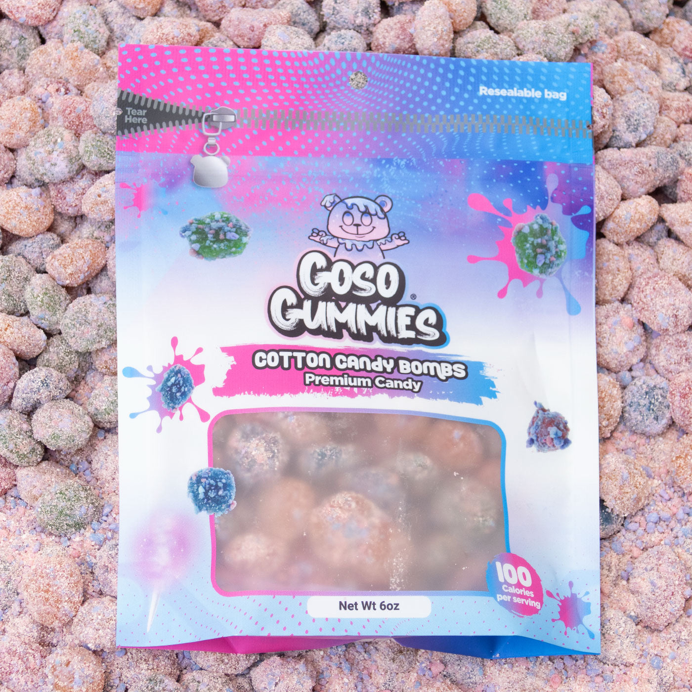 Goso Gummies Cotton Candy Viral Gusher Bombs - 6oz Bag - Sweet Snack