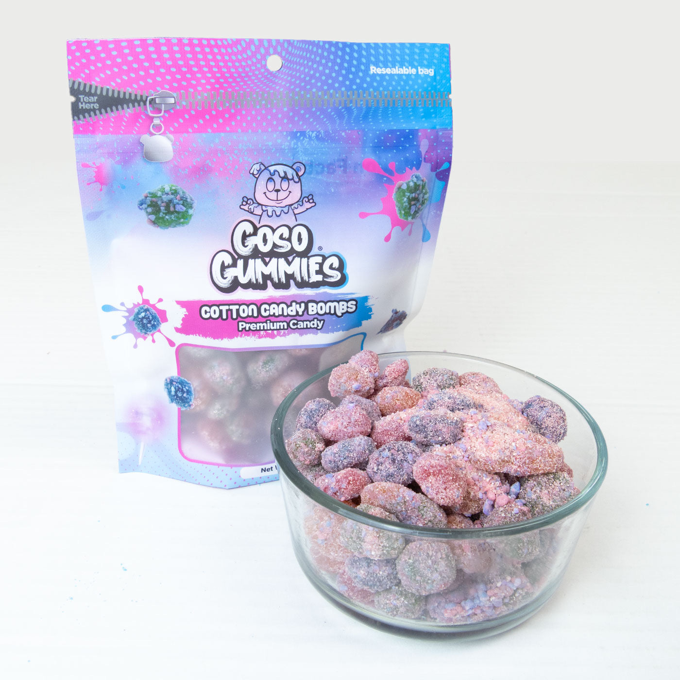 Goso Gummies Cotton Candy Viral Gusher Bombs - 6oz Bag - Sweet Snack