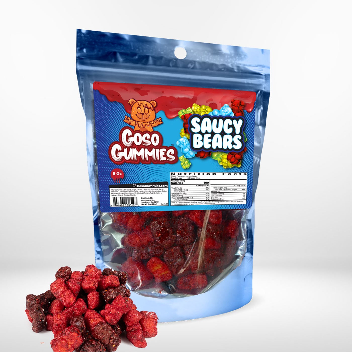 Goso Gummies Saucy Chamoy Gummy Bears - 8oz Bag