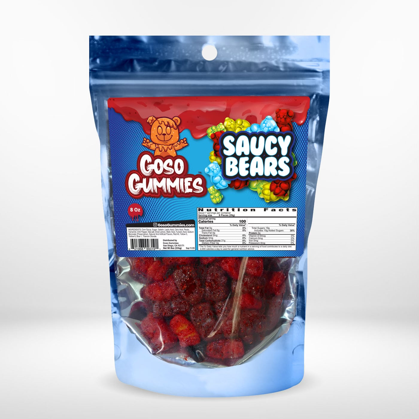 Goso Gummies Saucy Chamoy Gummy Bears - 8oz Bag