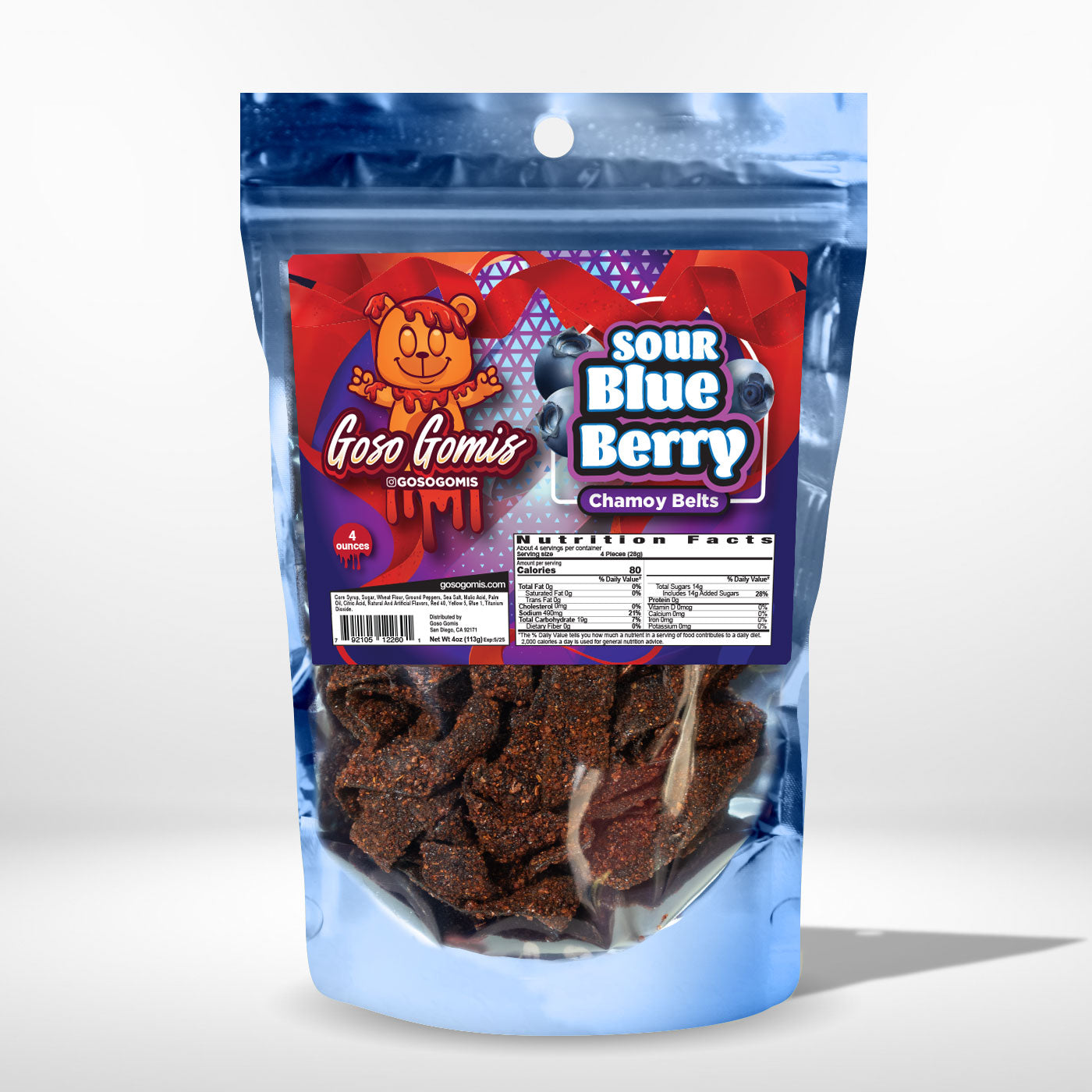 Sour Blueberry Chamoy Belts