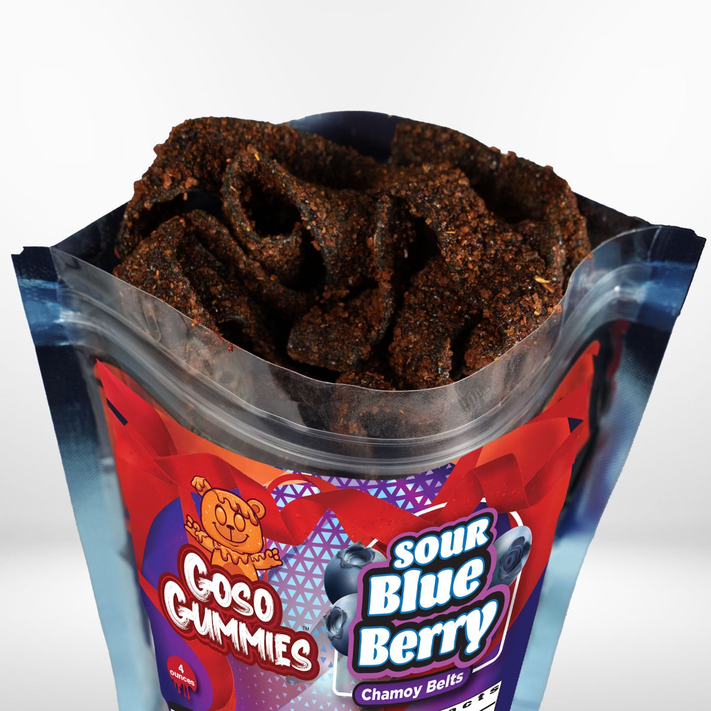 Goso Gummies Sour Blueberry Chamoy Belts - 4oz Bag