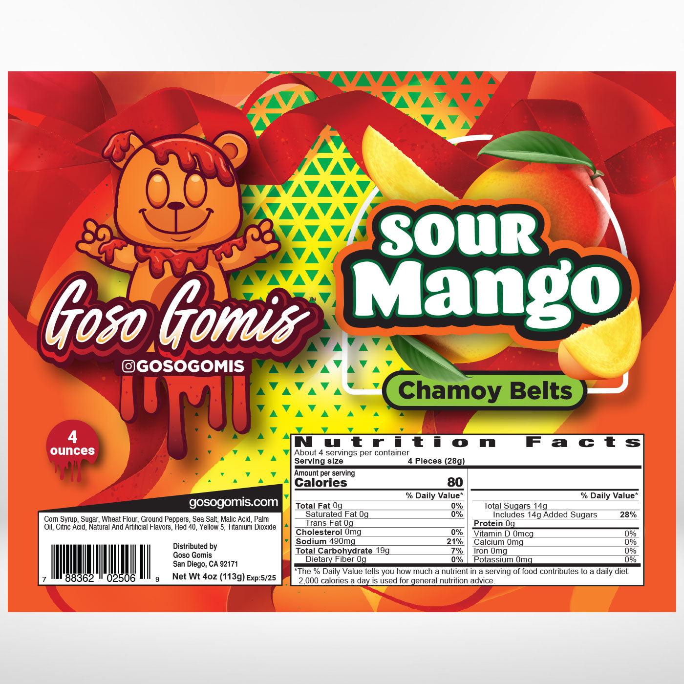 Sour Mango Chamoy Belts