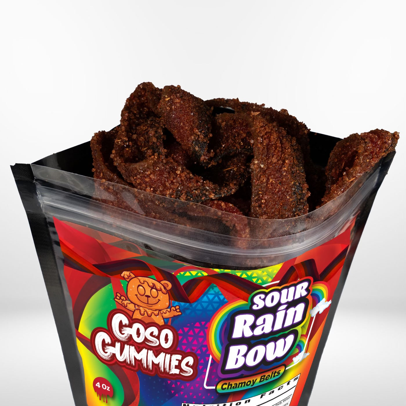 Goso Gummies Sour Rainbow Chamoy Belts - 4oz Bag