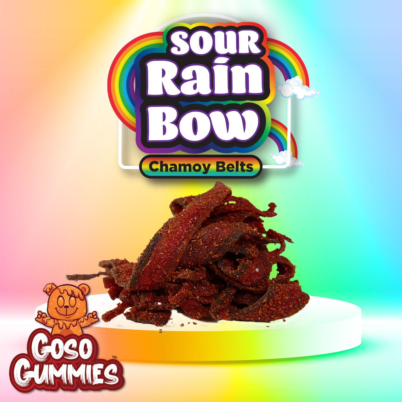 Goso Gummies Sour Rainbow Chamoy Belts - 4oz Bag