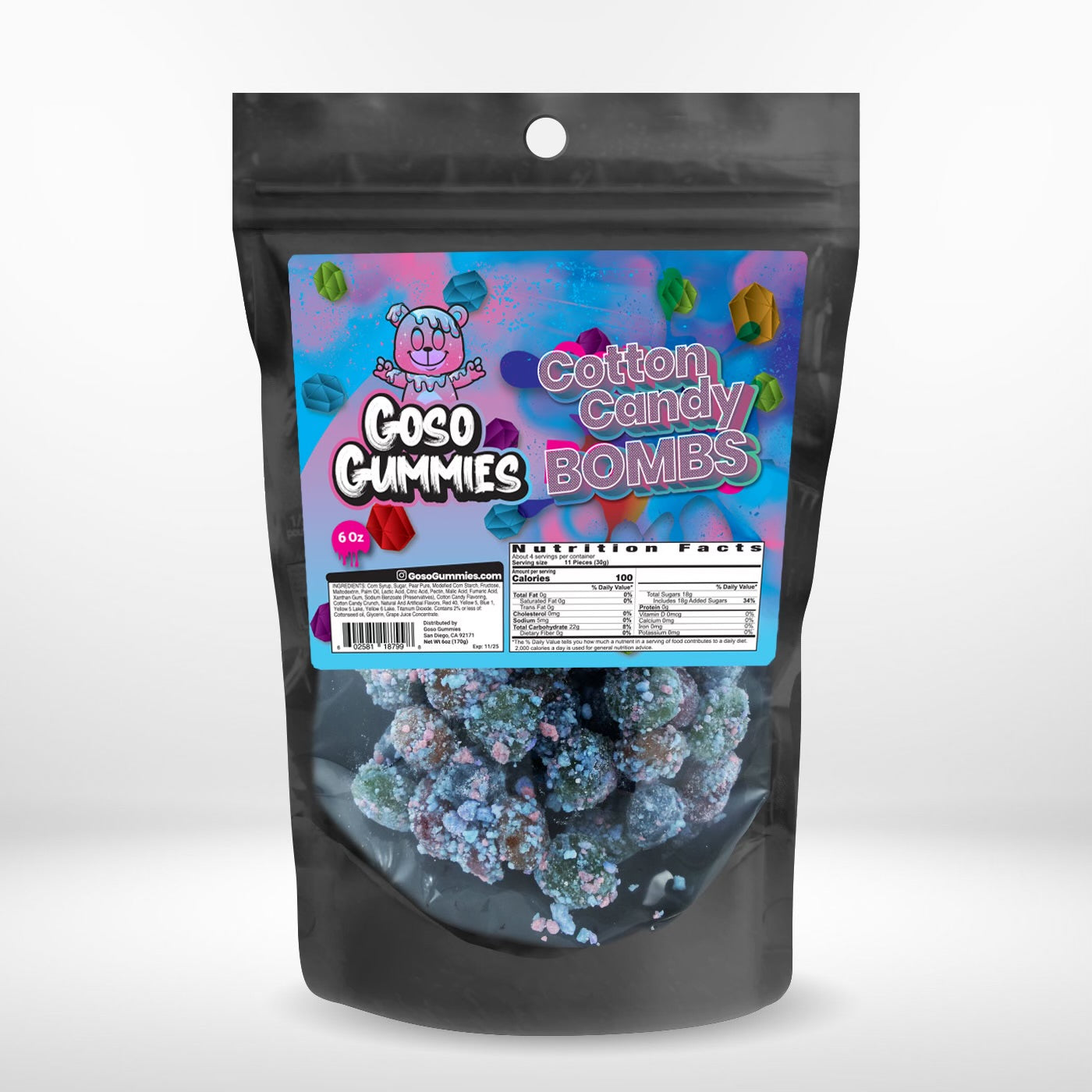 Goso Gummies Viral Cotton Candy Gushers 6oz Bag