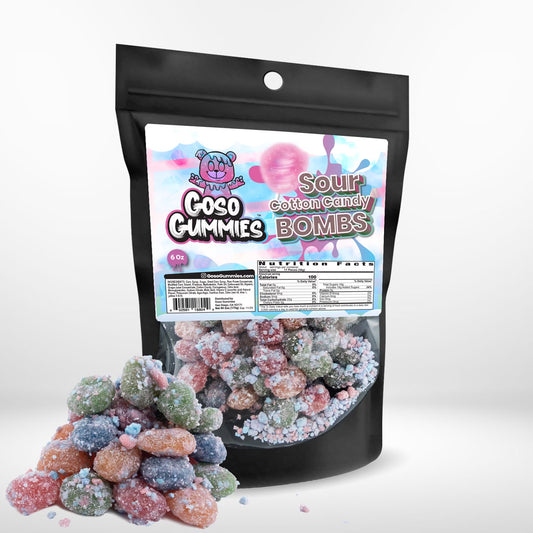 Goso Gummies Sour Cotton Candy Gusher Bombs - 6oz Bag