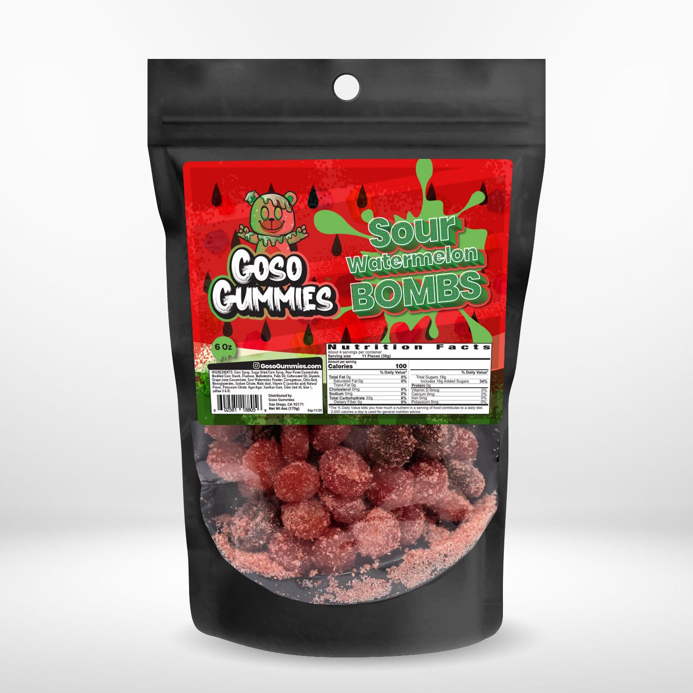 Goso Gummies Viral Sour Watermelon Gushers 6oz Bag