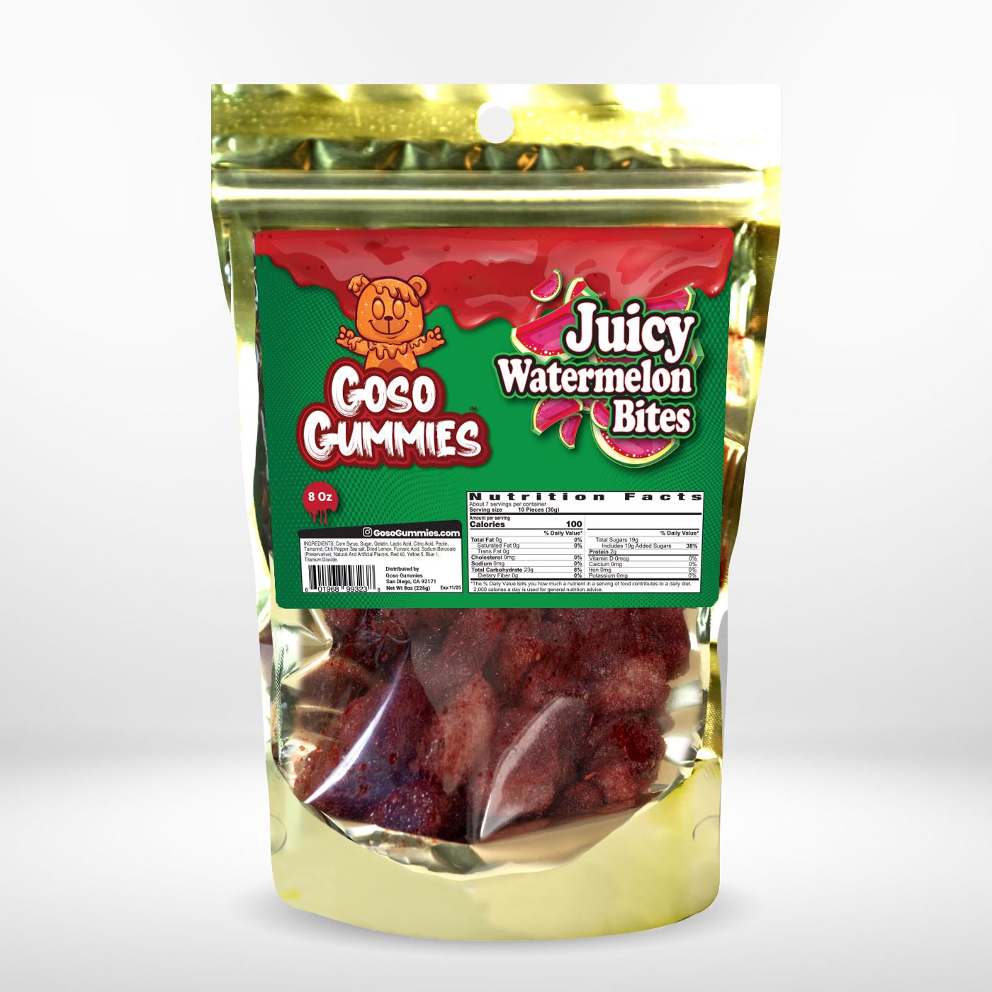 Goso Gummies Juicy Watermelon Chamoy Bites - 8oz Bag