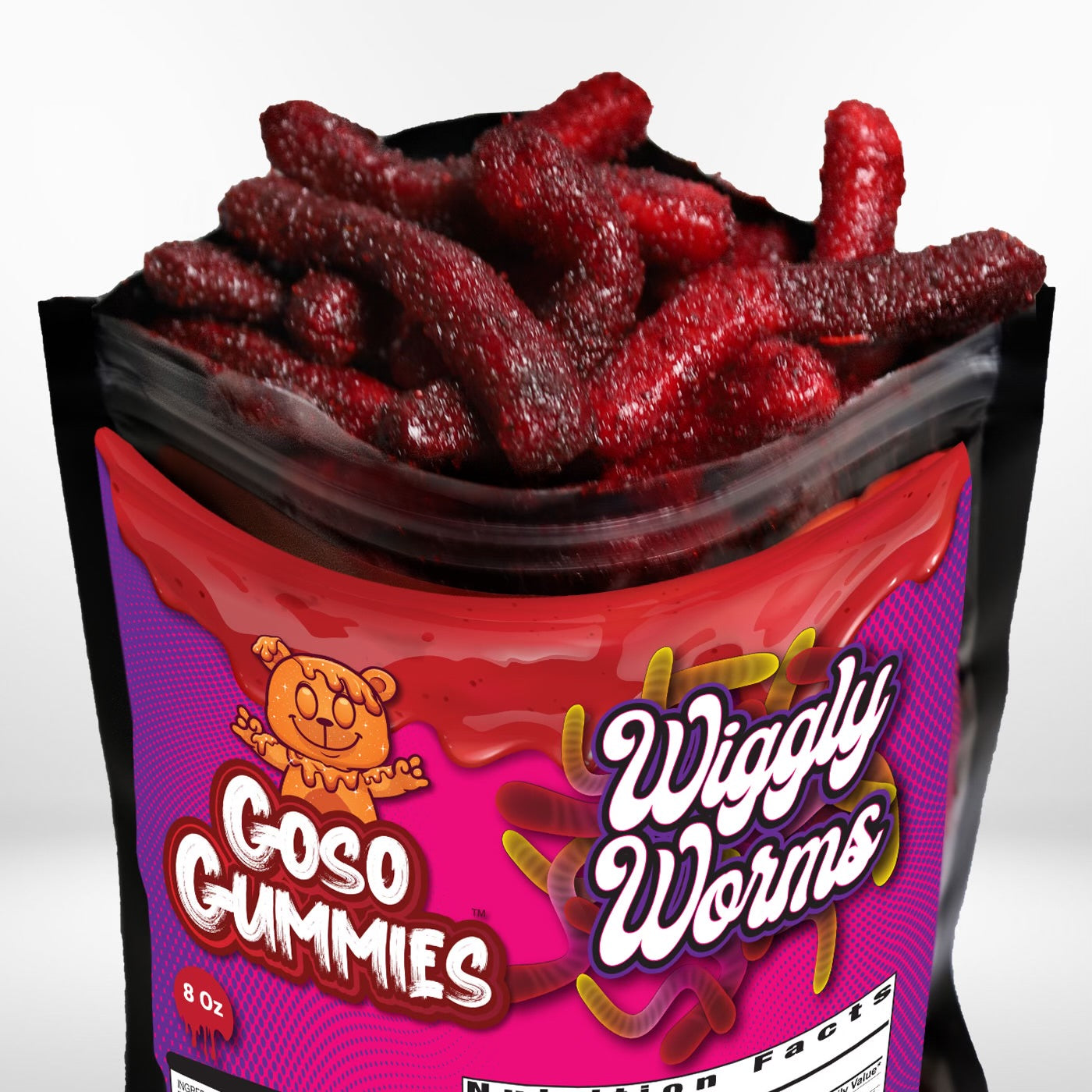 Goso Gummies Chamoy Wiggly Worms - 8oz Bag