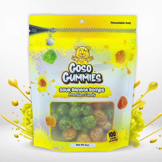 Goso Gummies Viral Sour Banana Bombs - 6oz Bag - Gushers Snack Candy