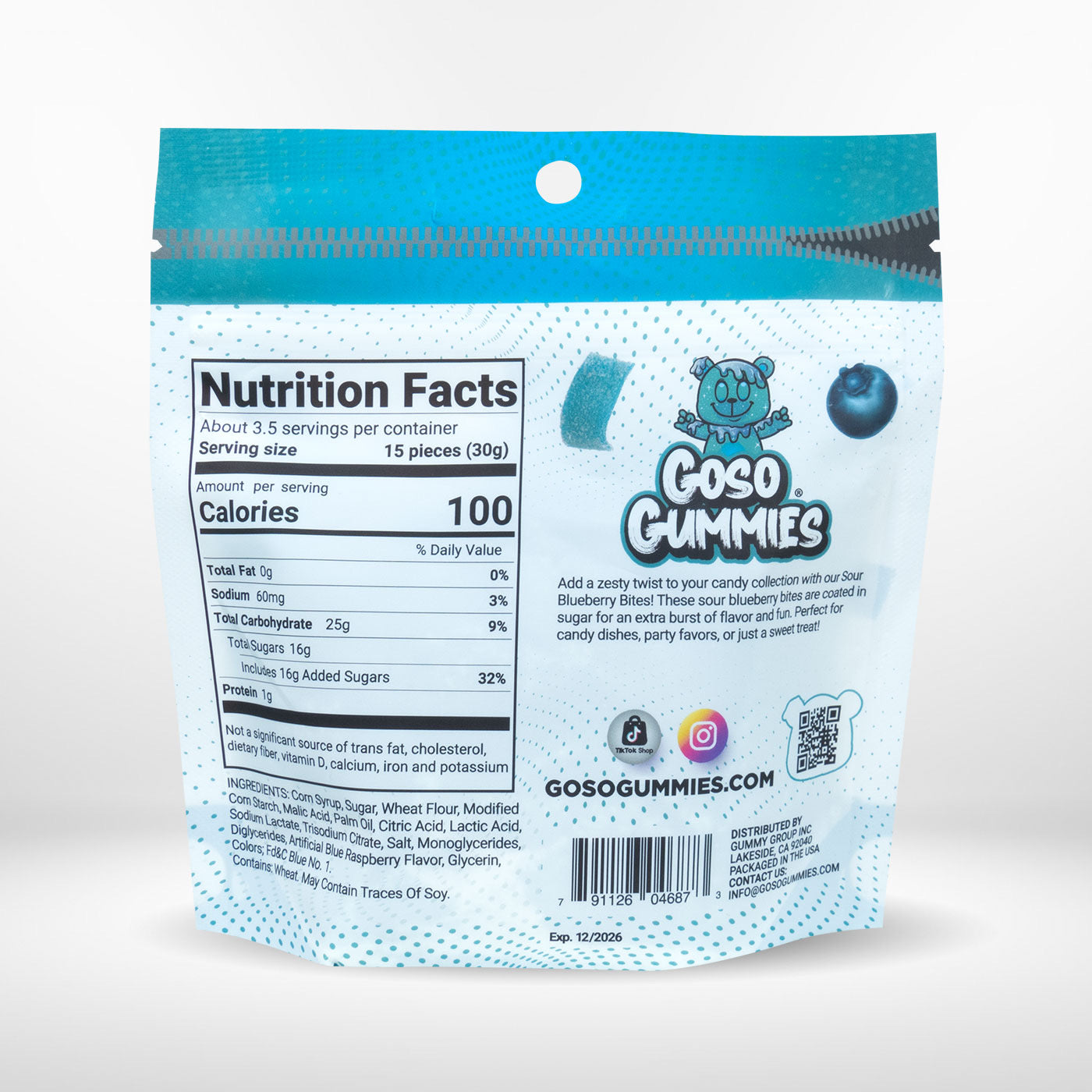 Sour Blue Raspberry Gusher Bombs + 2 FREE Sour Blueberry Strips Bags - Viral Candy Deal – Free Gift