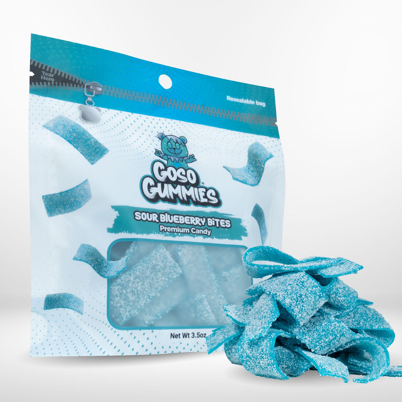 Sour Blue Raspberry Gusher Bombs + 2 FREE Sour Blueberry Strips Bags - Viral Candy Deal – Free Gift