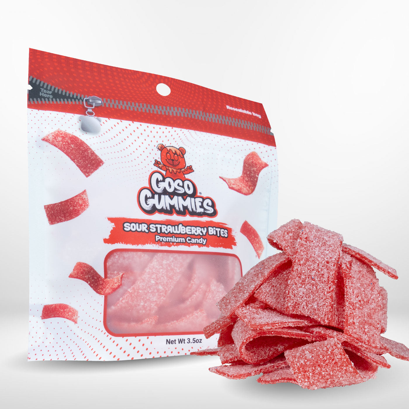 Goso Gummies - Sour Bites - 3.5 Ounce Bag - Sour Strips & Fruity Bites - Viral Candy