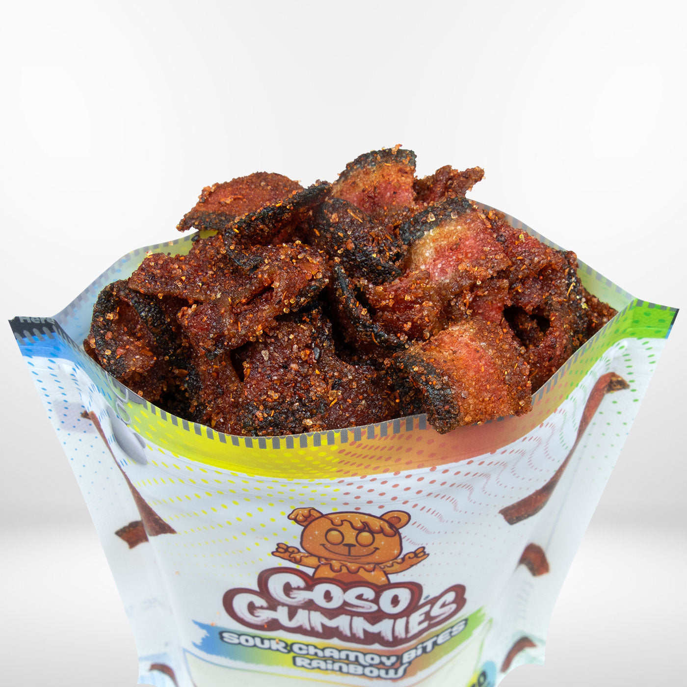 Goso Gummies Sour Chamoy Rainbow Bites - 4oz Bag - Tangy Sour Snack
