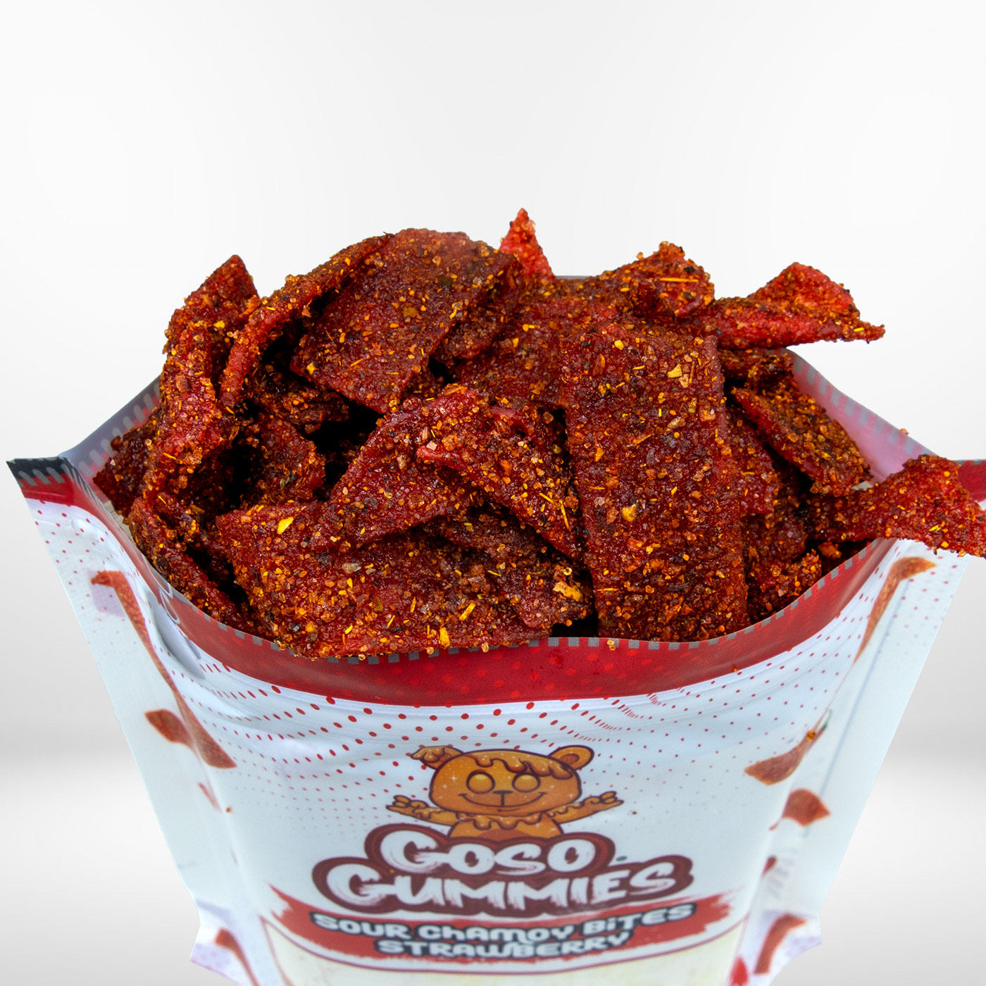 Goso Gummies Sour Chamoy Strawberry Bites - 4oz Bag - Tangy Sweet Snack