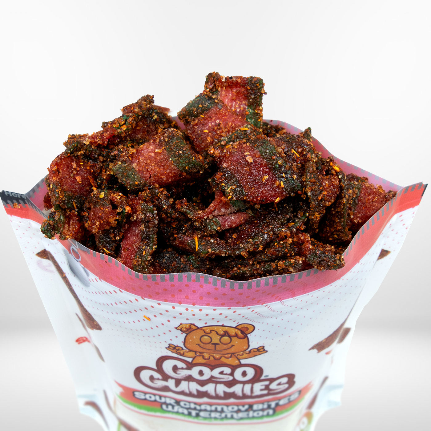 Goso Gummies Sour Chamoy Watermelon Bites - 4oz Bag - Tangy Sweet Snack